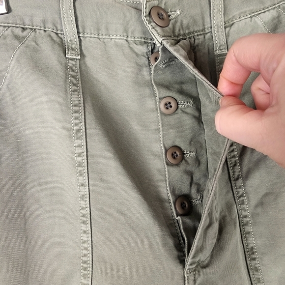 AMO Denim High Rise Utiltarian Cropped Ranger Pant Cotton Sage Green Size 29 - Picture 5 of 13